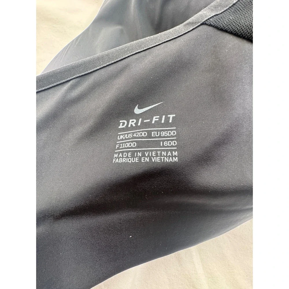 Nike Dri-FIT High Support Sports Bra Black Racerback 42DD AJ0353-010